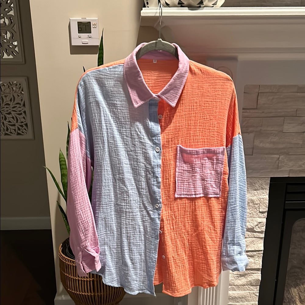Boutique Multi Color Button Up Shirt